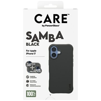 iPhone 17 dėklas CARE by PanzerGlass Fashionable Samba, MagSafe – juodas 4