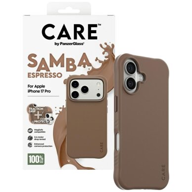 iPhone 17 Pro dėklas CARE by PanzerGlass Fashionable Samba, MagSafe – rudas 3 iPhone 17 Pro dėklas CARE by PanzerGlass Fashionable Samba, MagSafe – rudas 3