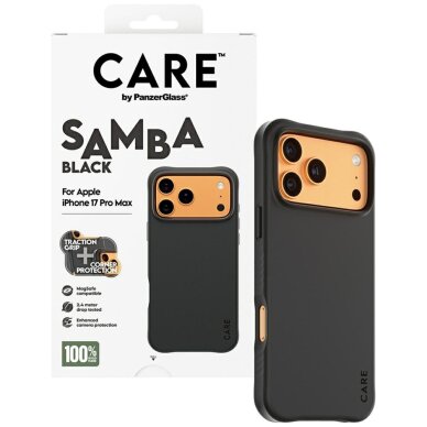 iPhone 17 Pro Max CARE by PanzerGlass Fashionable Samba MagSafe dėklas – juodas 3