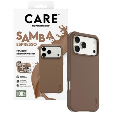iPhone 17 Pro Max dėklas CARE by PanzerGlass Fashionable Samba MagSafe – rudas 3 iPhone 17 Pro Max dėklas CARE by PanzerGlass Fashionable Samba MagSafe – rudas 3