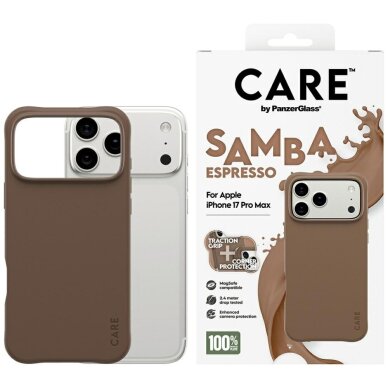 iPhone 17 Pro Max dėklas CARE by PanzerGlass Fashionable Samba MagSafe – rudas