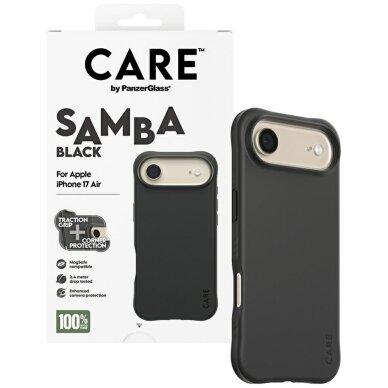 iPhone Air dėklas CARE by PanzerGlass Fashionable Samba, MagSafe – juodas 3 iPhone Air dėklas CARE by PanzerGlass Fashionable Samba, MagSafe – juodas 3