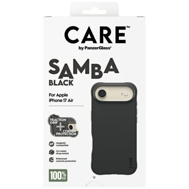 iPhone Air dėklas CARE by PanzerGlass Fashionable Samba, MagSafe – juodas 4