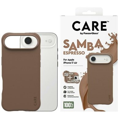 iPhone Air dėklas CARE by PanzerGlass Fashionable Samba, MagSafe – rudas
