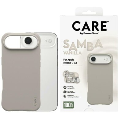 iPhone Air dėklas CARE by PanzerGlass Fashionable Samba, MagSafe – pilkas
