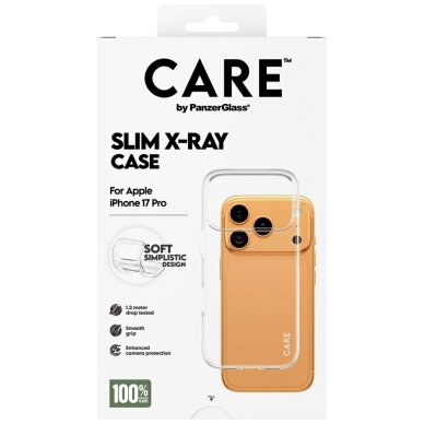 iPhone 17 Pro dėklas CARE by PanzerGlass Fashionable X-Ray Soft Basic – permatomas 4 iPhone 17 Pro dėklas CARE by PanzerGlass Fashionable X-Ray Soft Basic – permatomas 4