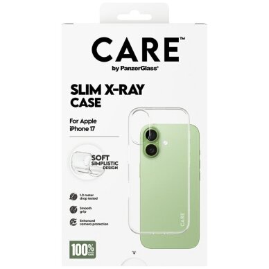 iPhone 17 dėklas CARE by PanzerGlass Fashionable X-Ray Soft Basic – permatomas 4