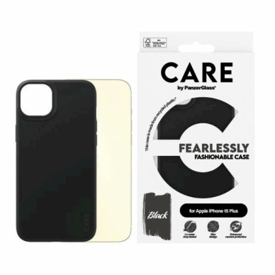 Apsauginis dėklas CARE by PanzerGlass Fearlessly Fashionable iPhone 15 Plus - Juodas Apsauginis dėklas CARE by PanzerGlass Fearlessly Fashionable iPhone 15 Plus - Juodas