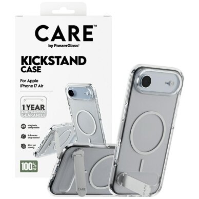 iPhone Air dėklas CARE by PanzerGlass Feature su kojelės funkcija MagSafe – skaidrus 3