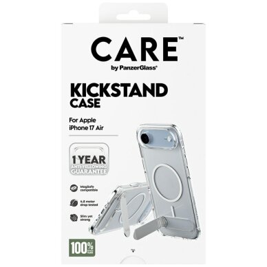 iPhone Air dėklas CARE by PanzerGlass Feature su kojelės funkcija MagSafe – skaidrus 4
