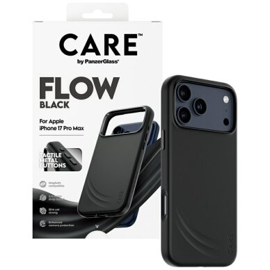 iPhone 17 Pro Max dėklas CARE by PanzerGlass Feature FLOW, MagSafe – juodas 3