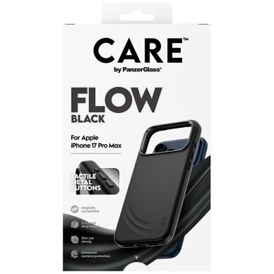 iPhone 17 Pro Max dėklas CARE by PanzerGlass Feature FLOW, MagSafe – juodas 4
