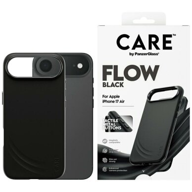 iPhone Air dėklas CARE by PanzerGlass Feature FLOW, MagSafe – juodas
