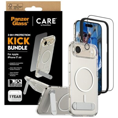 iPhone Air CARE by PanzerGlass Feature Kick 3in1 rinkinys (dėklas + stiklas + kameros apsauga) 3 iPhone Air CARE by PanzerGlass Feature Kick 3in1 rinkinys (dėklas + stiklas + kameros apsauga) 3