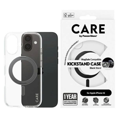 iPhone 16 – CARE by PanzerGlass Feature Kickstand dėklas 6.1" - Juodas/Juodas MagSafe 1321 iPhone 16 – CARE by PanzerGlass Feature Kickstand dėklas 6.1" - Juodas/Juodas MagSafe 1321