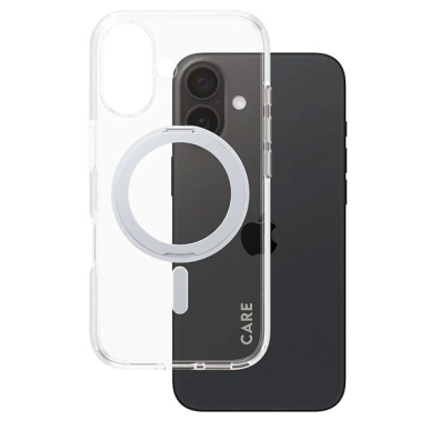 iPhone 16 – CARE by PanzerGlass Feature Kickstand dėklas 6.1" - Sidabrinis/Sidabrinis MagSafe 1325 1