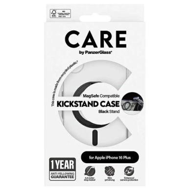 iPhone 16 Plus – CARE by PanzerGlass Feature Kickstand dėklas 6.7" - Juodas/Juodas MagSafe 1323 4