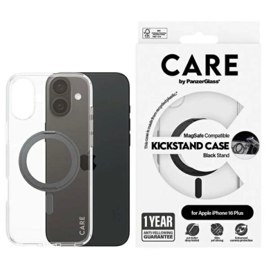 iPhone 16 Plus – CARE by PanzerGlass Feature Kickstand dėklas 6.7" - Juodas/Juodas MagSafe 1323