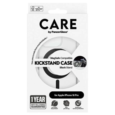iPhone 16 Pro – CARE by PanzerGlass Feature Kickstand dėklas 6.3" - Juodas/Juodas MagSafe 1322 4