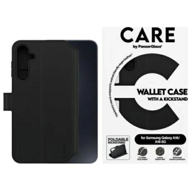 Samsung Galaxy A16 / A16 5G CARE by PanzerGlass Feature Kickstand Wallet dėklas - juodas 2