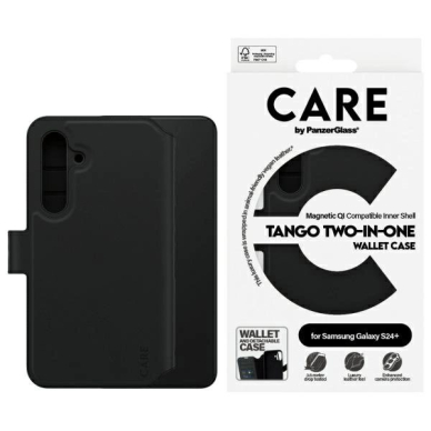 Samsung Galaxy S24+ CARE by PanzerGlass Feature Tango 2in1 Wallet dėklas - juodas Samsung Galaxy S24+ CARE by PanzerGlass Feature Tango 2in1 Wallet dėklas - juodas