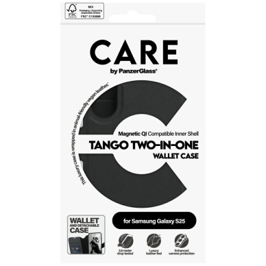 CARE by PanzerGlass Feature Tango 2in1 Piniginės tipo Dėklas skirtas Samsung Galaxy S25 - Juodas 4