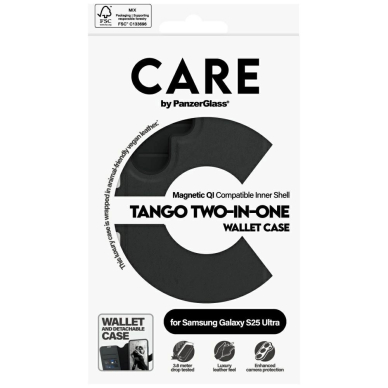 CARE by PanzerGlass Feature Tango 2in1 Wallet dėklas Samsung Galaxy S25 Ultra - juodas 4