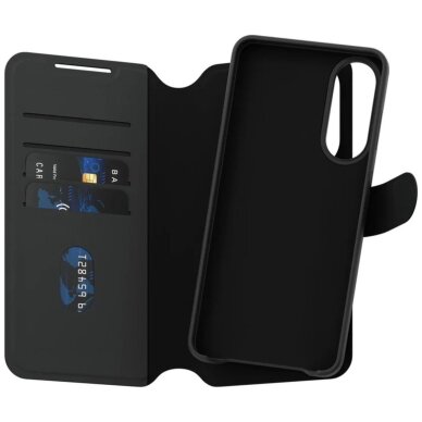 Samsung Galaxy S25 Edge dėklas CARE by PanzerGlass Feature Tango 2in1 Wallet Qi – juodas 2
