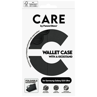 CARE by PanzerGlass Feature Piniginės tipo su atrama Dėklas skirtas Samsung Galaxy S25 Ultra - Juodas 4