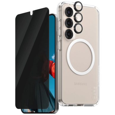 CARE by PanzerGlass Flagship 3in1 Dėklas + Privacy Glass + Lens skirtas Samsung Galaxy S25 1