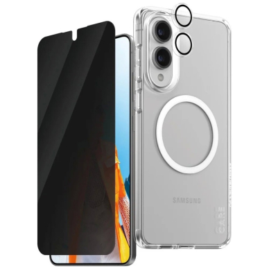 Samsung Galaxy S25 Edge CARE by PanzerGlass Flagship 3in1 dėklas + Privacy stiklas + lęšis - permatomas 1