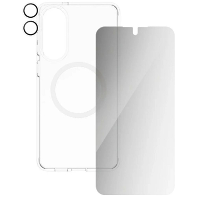 Samsung Galaxy S25 Edge CARE by PanzerGlass Flagship 3in1 dėklas + Privacy stiklas + lęšis - permatomas 2
