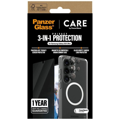 CARE by PanzerGlass Flagship 3in1 Dėklas + Privacy Glass + Lens skirtas Samsung Galaxy S25 Ultra 3