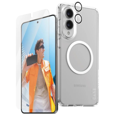 Samsung Galaxy S25 Edge CARE by PanzerGlass Flagship 3in1 dėklas+stiklas+lęšis - permatomas 1