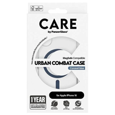 iPhone 16 – CARE by PanzerGlass Flagship dėklas 6.1" - Mėlynas/Mėlynas MagSafe 1365 3