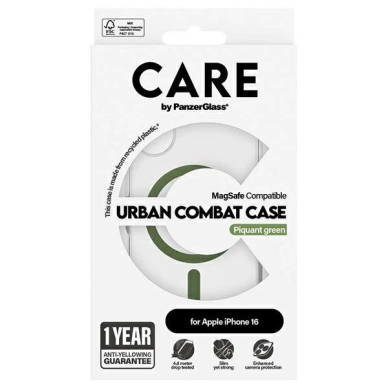 iPhone 16 – CARE by PanzerGlass Flagship dėklas 6.1" - Žalias/Žalias MagSafe 1369 3