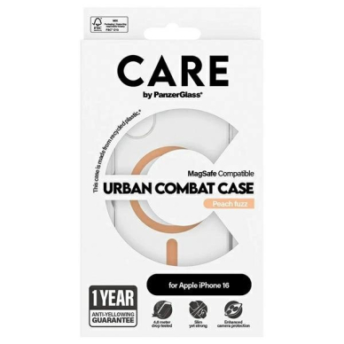iPhone 16 – CARE by PanzerGlass Flagship dėklas 6.1" - Persikinis MagSafe 1373 3