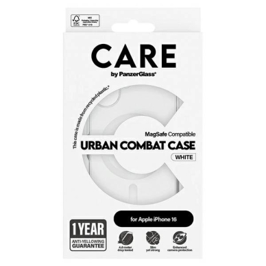 iPhone 16 – CARE by PanzerGlass Flagship dėklas 6.1" - Baltas/Baltas MagSafe 1337 3