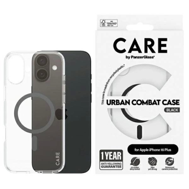 iPhone 16 Plus – CARE by PanzerGlass Flagship dėklas 6.7" - Juodas/Juodas MagSafe 1347