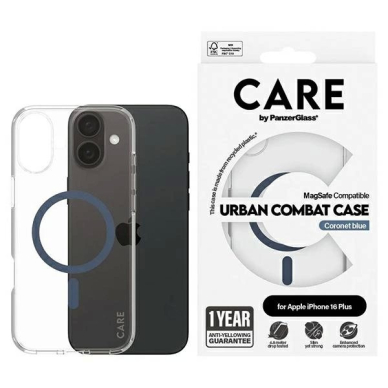 iPhone 16 Plus – CARE by PanzerGlass Flagship dėklas 6.7" - Mėlynas/Mėlynas MagSafe 1367