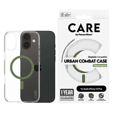 iPhone 16 Plus – CARE by PanzerGlass Flagship dėklas 6.7" - Žalias/Žalias MagSafe 1371