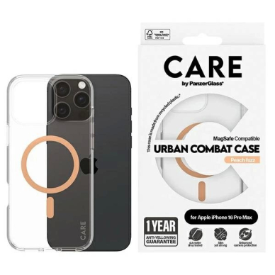 iPhone 16 Pro Max – CARE by PanzerGlass Flagship dėklas 6.9" - Persikinis MagSafe 1376 iPhone 16 Pro Max – CARE by PanzerGlass Flagship dėklas 6.9" - Persikinis MagSafe 1376