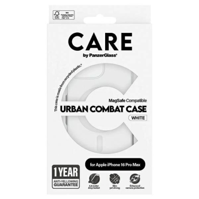 iPhone 16 Pro Max – CARE by PanzerGlass Flagship Case 6.9" - Baltas/Baltas MagSafe 1340 3
