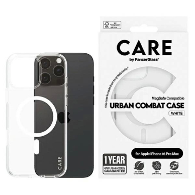 iPhone 16 Pro Max – CARE by PanzerGlass Flagship Case 6.9" - Baltas/Baltas MagSafe 1340 iPhone 16 Pro Max – CARE by PanzerGlass Flagship Case 6.9" - Baltas/Baltas MagSafe 1340