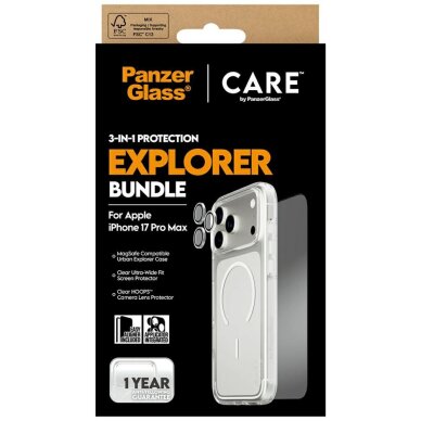 iPhone 17 Pro Max CARE by PanzerGlass Flagship Explorer 3in1 rinkinys (dėklas + stiklas + kameros apsauga) 4 iPhone 17 Pro Max CARE by PanzerGlass Flagship Explorer 3in1 rinkinys (dėklas + stiklas + kameros apsauga) 4