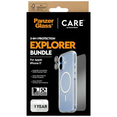 iPhone 17 CARE by PanzerGlass Flagship Explorer 3in1 rinkinys (dėklas + stiklas + kameros apsauga) 4 iPhone 17 CARE by PanzerGlass Flagship Explorer 3in1 rinkinys (dėklas + stiklas + kameros apsauga) 4