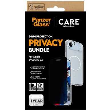 iPhone Air CARE by PanzerGlass Flagship Privacy 3in1 rinkinys (dėklas + privatumo stiklas + kameros apsauga) 5