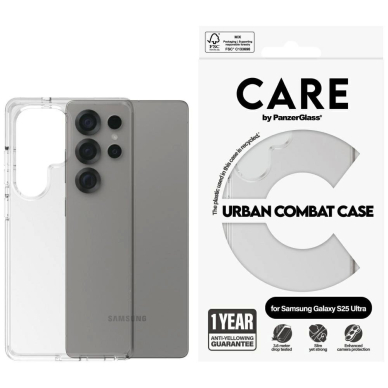 CARE by PanzerGlass Flagship Urban Combat Dėklas Samsung Galaxy S25 Ultra - Clear CARE by PanzerGlass Flagship Urban Combat Dėklas Samsung Galaxy S25 Ultra - Clear