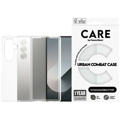 Samsung Galaxy Z Fold 7 dėklas CARE by PanzerGlass Flagship Urban Combat – skaidrus