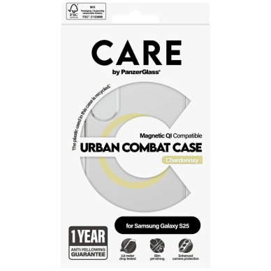 CARE by PanzerGlass Flagship Urban Combat Chardonnay QI Dėklas Samsung Galaxy S25 - Permatomas 3 CARE by PanzerGlass Flagship Urban Combat Chardonnay QI Dėklas Samsung Galaxy S25 - Permatomas 3